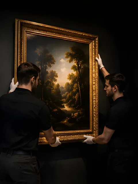 Fine art carefully wrapped in premium protective materials